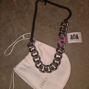 Juicy Couture Pink and Black Chunky Necklace